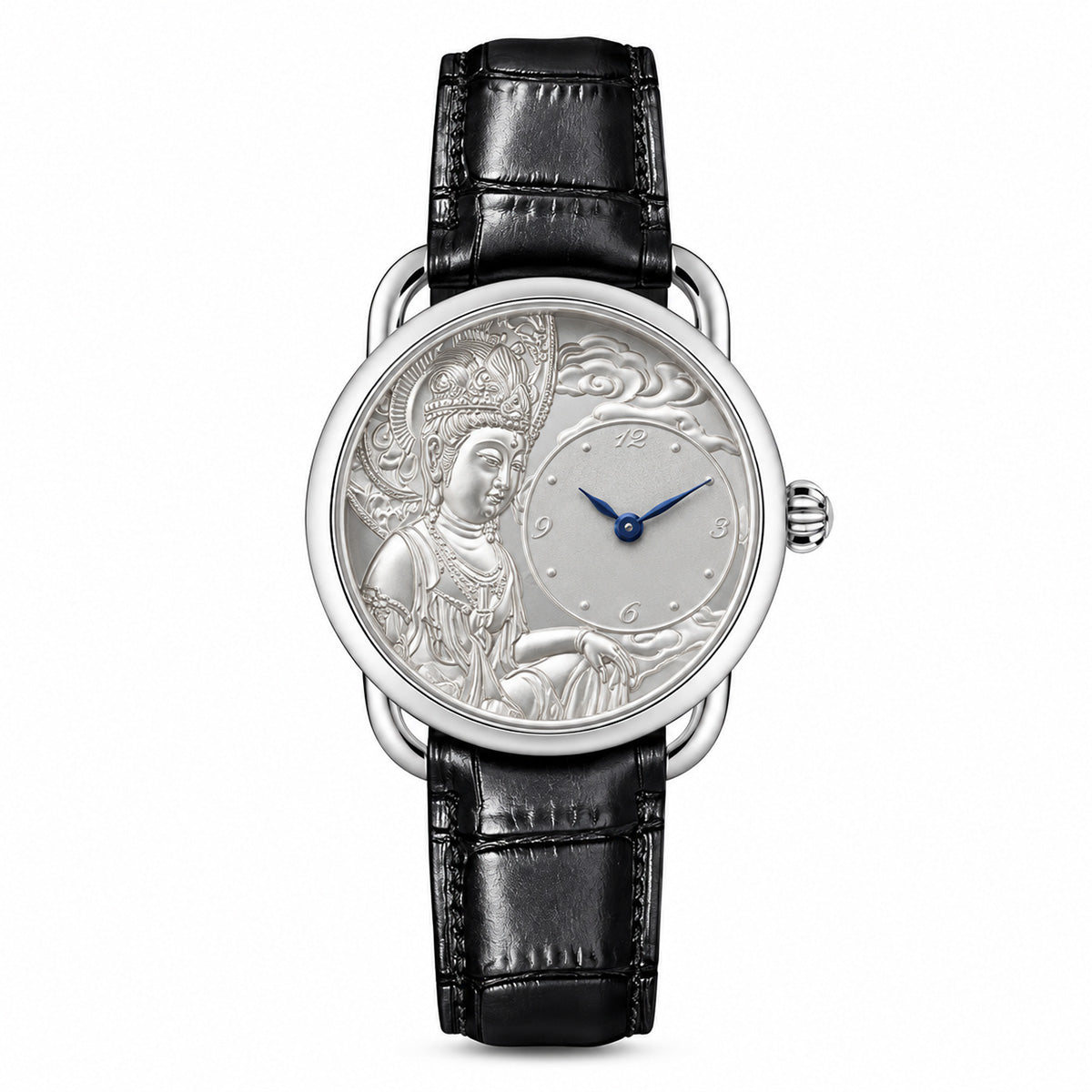 Buddha Hour Guanyin Relief Watch Silver & Gold | Buddhist Luxury Timepiece