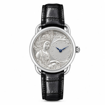 Buddha Hour Guanyin Relief Watch Silver & Gold | Buddhist Luxury Timepiece