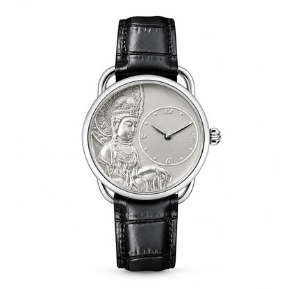 Buddha Hour Guanyin Relief Watch Silver & Gold | Buddhist Luxury Timepiece